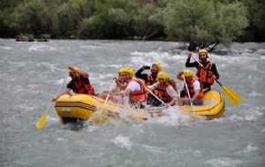 Daily white water river rafting tours on Dalaman River, Turkey.